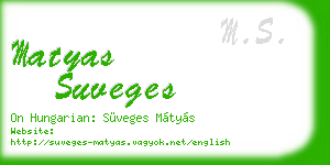 matyas suveges business card